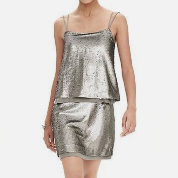 Banana Republic Silver Mini Dress - Picture 1 of 5